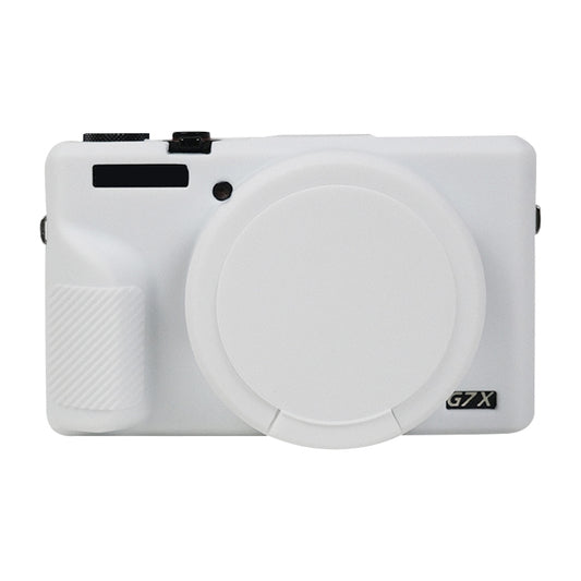 For Canon PowerShot G7 X Mark III / G7X3 Soft Silicone Protective Case with Lens Cover(White) by bashfashion