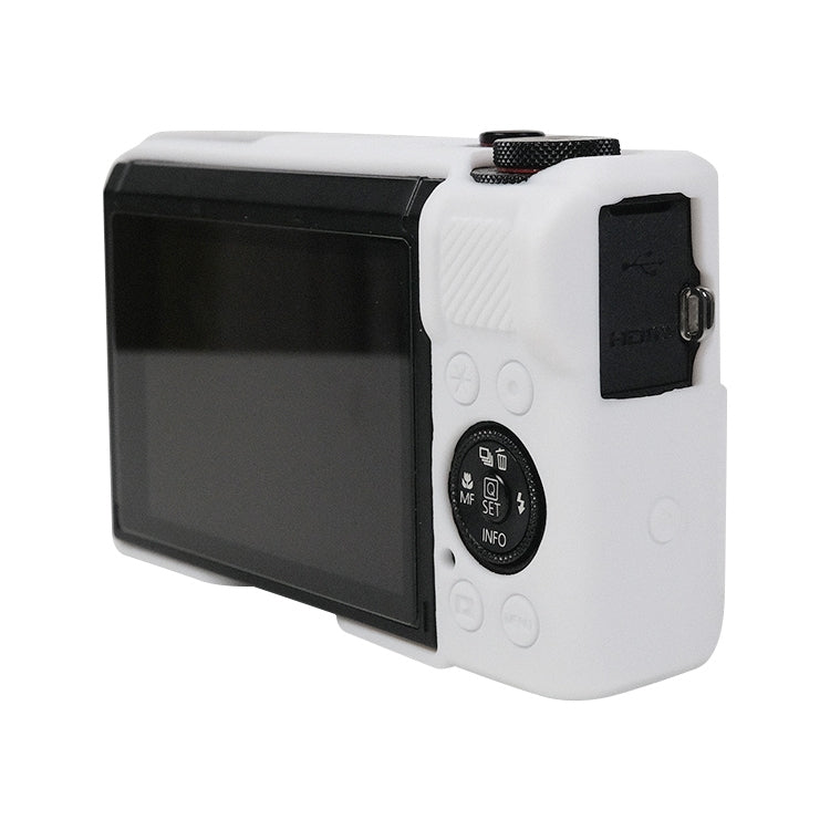 For Canon PowerShot G7 X Mark III / G7X3 Soft Silicone Protective Case with Lens Cover(White) by bashfashion
