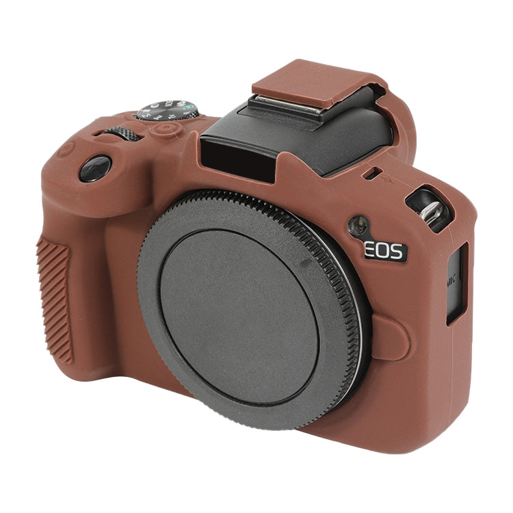 For Canon EOS R50 Soft Silicone Protective Case(Coffee) by bashfashion