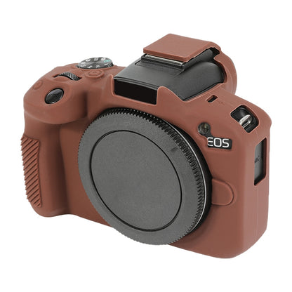 For Canon EOS R50 Soft Silicone Protective Case(Coffee) by bashfashion