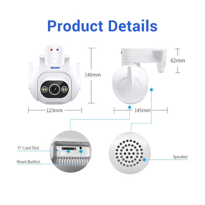 ESCAM PT304 HD 4MP Humanoid Detection Tracking WiFi Connection Sound Alarm Intelligent Night Vision H.265 Camera(UK Plug) by ESCAM