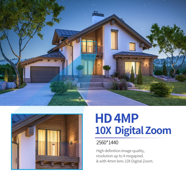 ESCAM PT304 HD 4MP Humanoid Detection Tracking WiFi Connection Sound Alarm Intelligent Night Vision H.265 Camera(EU Plug) by ESCAM