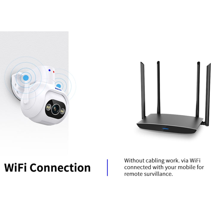 ESCAM PT304 HD 4MP Humanoid Detection Tracking WiFi Connection Sound Alarm Intelligent Night Vision H.265 Camera(UK Plug) by ESCAM