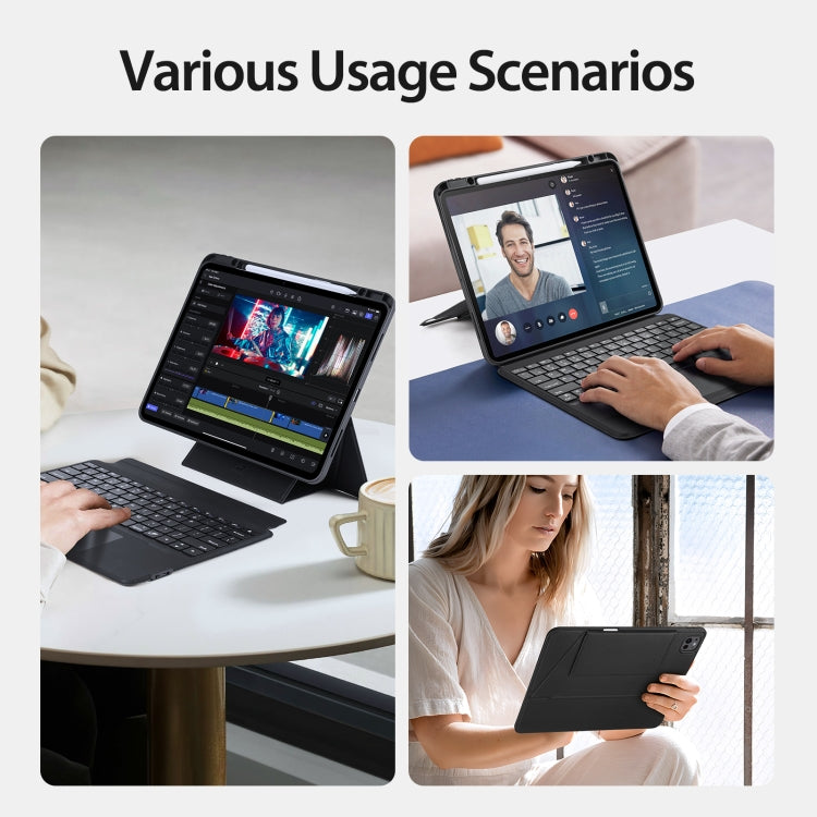 For iPad Pro 13 2024 DUX DUCIS DK Series Magnetic Wireless Bluetooth Keyboard Tablet Case(Black) by DUX DUCIS