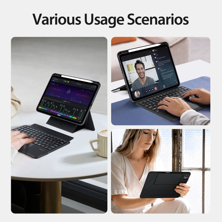 For iPad Pro 11 2024 DUX DUCIS DK Series Magnetic Wireless Bluetooth Keyboard Tablet Case(Black) by DUX DUCIS
