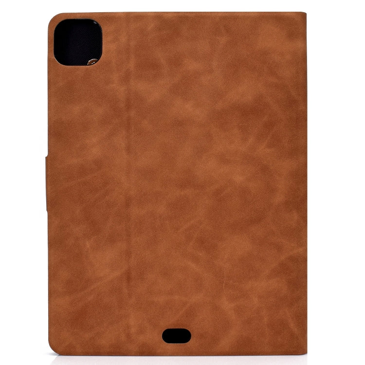 For iPad Air 2022 / 2020 10.9 Cowhide Texture Leather Smart Tablet Case(Brown) by bashfashion