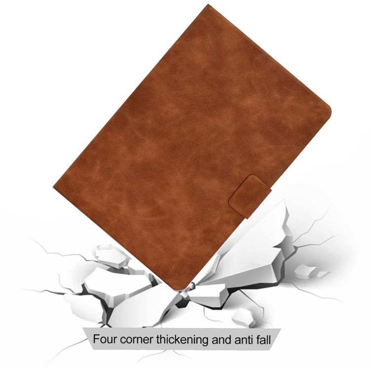 For iPad Air 2022 / 2020 10.9 Cowhide Texture Leather Smart Tablet Case(Brown) by bashfashion