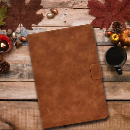 For iPad Air 2022 / 2020 10.9 Cowhide Texture Leather Smart Tablet Case(Brown) by bashfashion