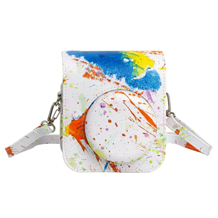 For FUJIFILM instax mini 12 Painted Full Body Leather Case Camera Bag with Strap(Splash Ink Watercolor) by bashfashion