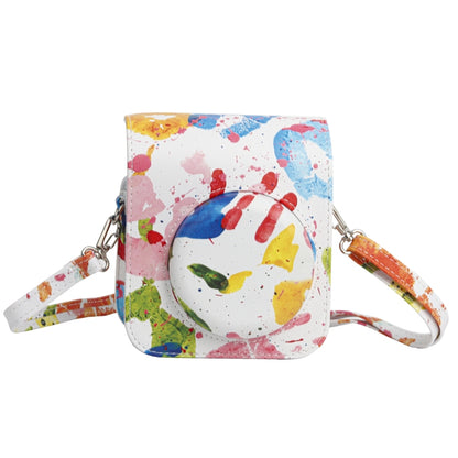 For FUJIFILM instax mini 12 Painted Full Body Leather Case Camera Bag with Strap(Watercolor Palm) by bashfashion