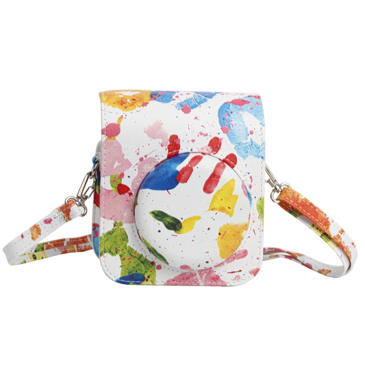 For FUJIFILM instax mini 12 Painted Full Body Leather Case Camera Bag with Strap(Watercolor Palm) by bashfashion
