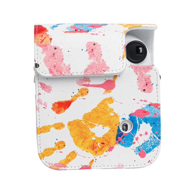 For FUJIFILM instax mini 12 Painted Full Body Leather Case Camera Bag with Strap(Watercolor Palm) by bashfashion