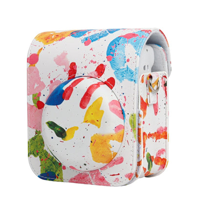 For FUJIFILM instax mini 12 Painted Full Body Leather Case Camera Bag with Strap(Watercolor Palm) by bashfashion