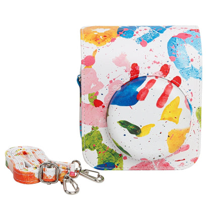 For FUJIFILM instax mini 12 Painted Full Body Leather Case Camera Bag with Strap(Watercolor Palm) by bashfashion