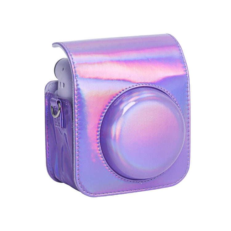 For FUJIFILM instax mini 12 Laser Full Body Leather Case Camera Bag with Strap(Purple) by bashfashion