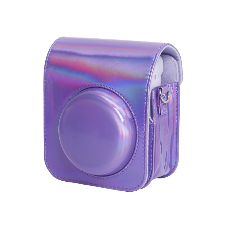 For FUJIFILM instax mini 12 Laser Full Body Leather Case Camera Bag with Strap(Purple) by bashfashion
