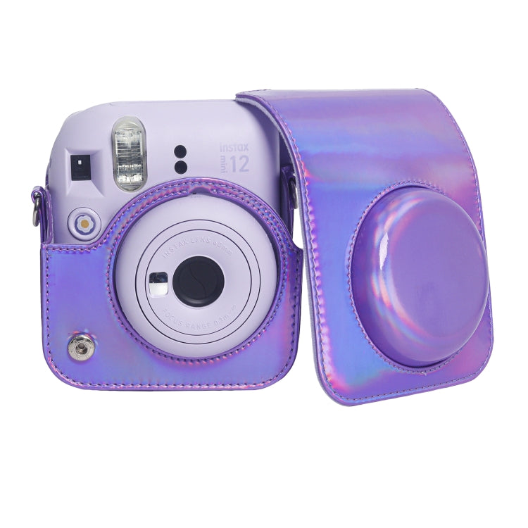 For FUJIFILM instax mini 12 Laser Full Body Leather Case Camera Bag with Strap(Purple) by bashfashion