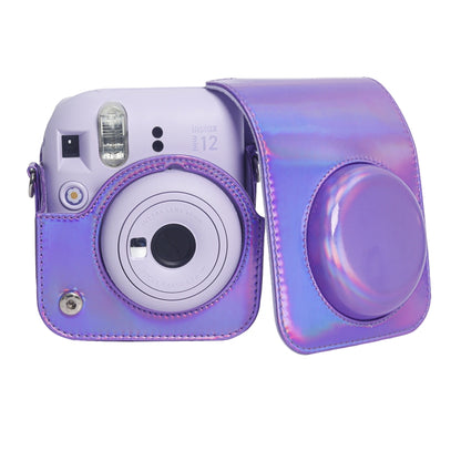 For FUJIFILM instax mini 12 Laser Full Body Leather Case Camera Bag with Strap(Purple) by bashfashion