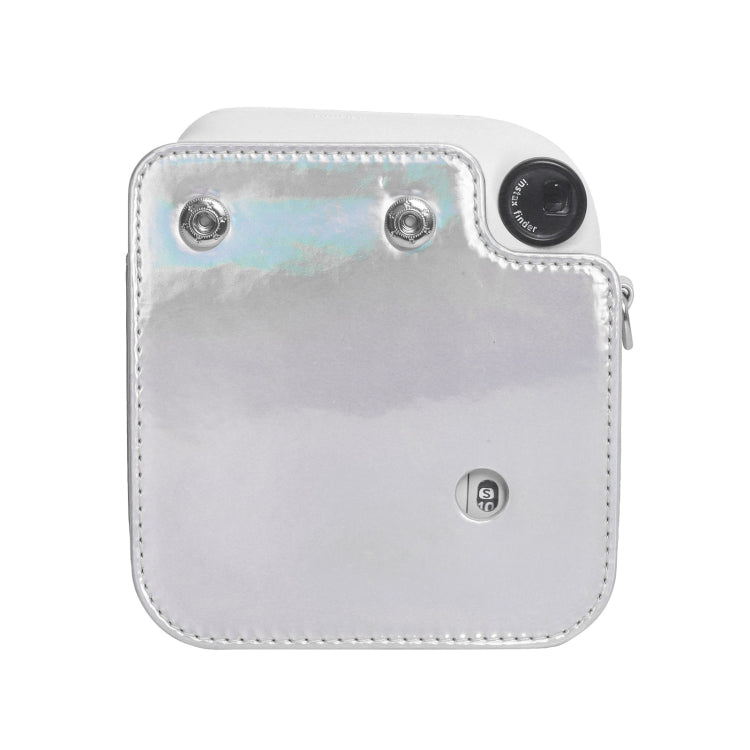 For FUJIFILM instax mini 12 Laser Full Body Leather Case Camera Bag with Strap(Silver) by bashfashion