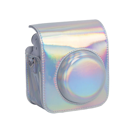 For FUJIFILM instax mini 12 Laser Full Body Leather Case Camera Bag with Strap(Silver) by bashfashion