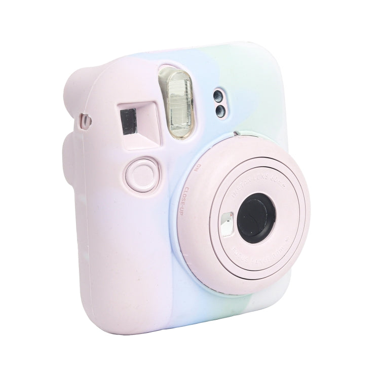 For FUJIFILM instax mini 12 Soft Silicone Camera Protective Case(Pink Blue White) by bashfashion