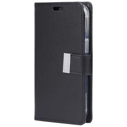 For iPhone 15 GOOSPERY RICH DIARY Crazy Horse Texture Leather Phone Case(Black) by GOOSPERY