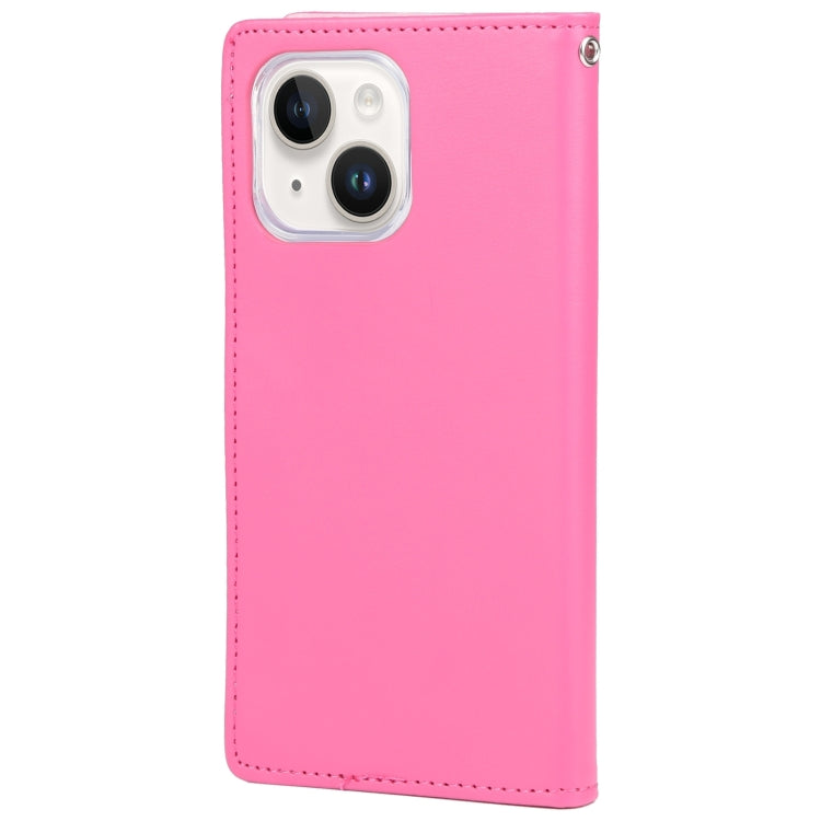 For iPhone 15 GOOSPERY RICH DIARY Crazy Horse Texture Leather Phone Case(Rose Red) by GOOSPERY