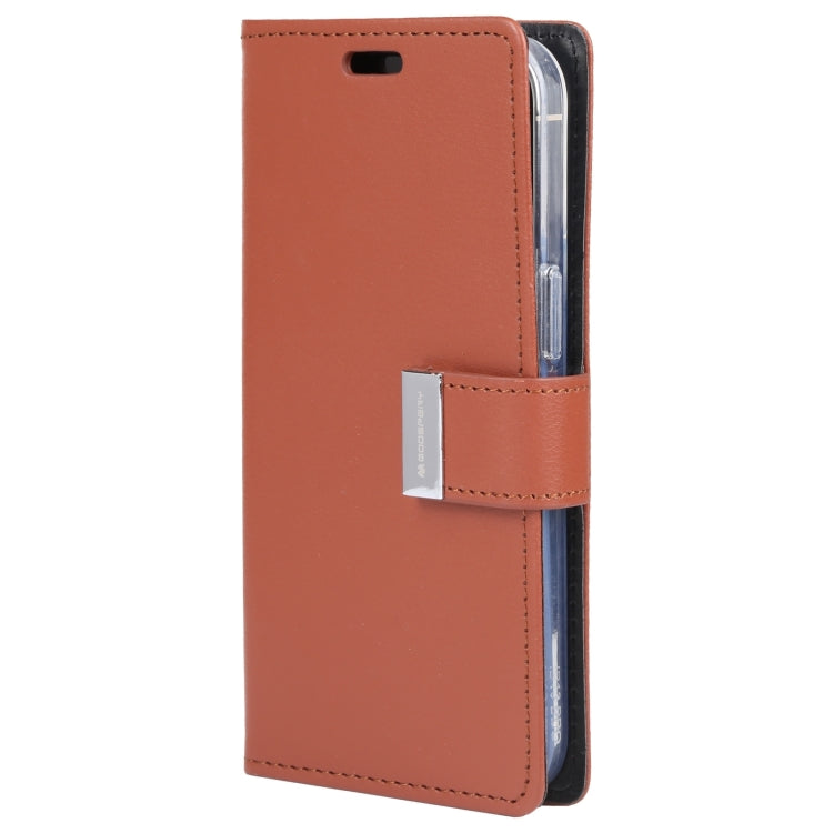 For iPhone 15 GOOSPERY RICH DIARY Crazy Horse Texture Leather Phone Case(Brown) by GOOSPERY