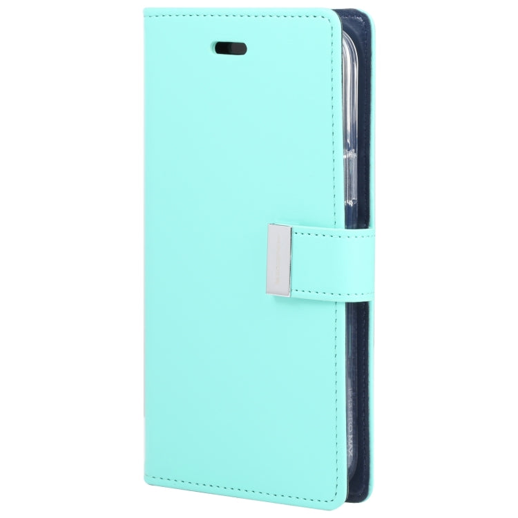 For iPhone 15 GOOSPERY RICH DIARY Crazy Horse Texture Leather Phone Case(Mint Green) by GOOSPERY