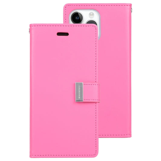For iPhone 15 Pro Max GOOSPERY RICH DIARY Crazy Horse Texture Leather Phone Case(Rose Red) by GOOSPERY