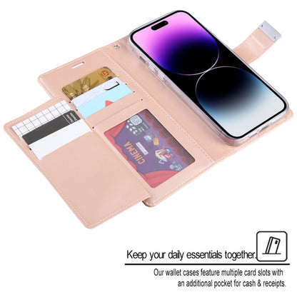 For iPhone 15 Pro GOOSPERY RICH DIARY Crazy Horse Texture Leather Phone Case(Rose Gold) by GOOSPERY