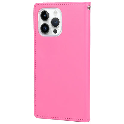 For iPhone 15 Pro GOOSPERY RICH DIARY Crazy Horse Texture Leather Phone Case(Rose Red) by GOOSPERY