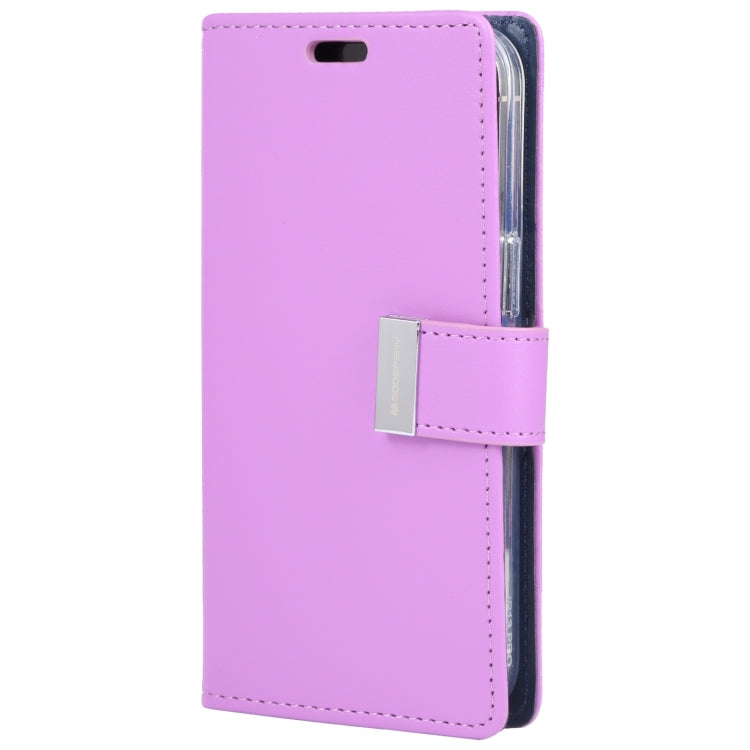 For iPhone 15 Pro GOOSPERY RICH DIARY Crazy Horse Texture Leather Phone Case(Purple) by GOOSPERY