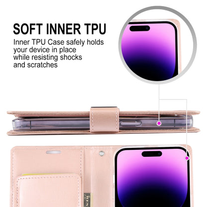 For iPhone 15 Pro GOOSPERY RICH DIARY Crazy Horse Texture Leather Phone Case(Purple) by GOOSPERY