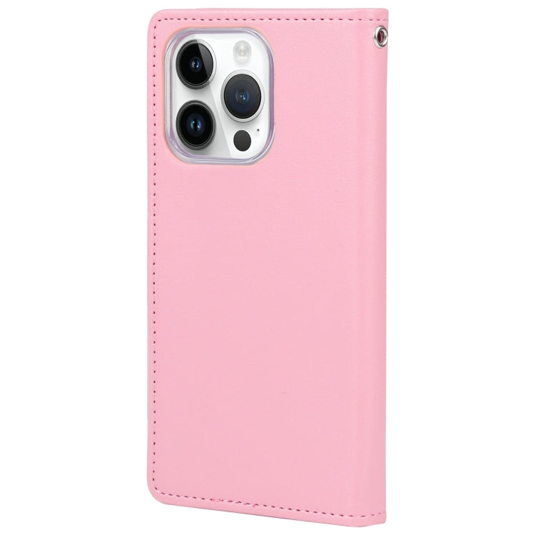 For iPhone 15 Pro GOOSPERY RICH DIARY Crazy Horse Texture Leather Phone Case(Pink) by GOOSPERY