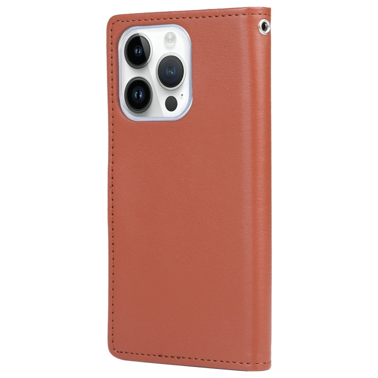 For iPhone 15 Pro GOOSPERY RICH DIARY Crazy Horse Texture Leather Phone Case(Brown) by GOOSPERY