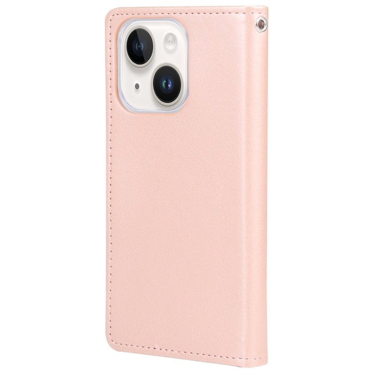 For iPhone 15 Plus GOOSPERY RICH DIARY Crazy Horse Texture Leather Phone Case(Rose Gold) by GOOSPERY