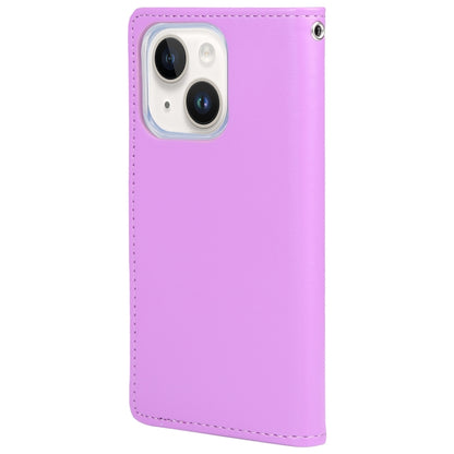 For iPhone 15 Plus GOOSPERY RICH DIARY Crazy Horse Texture Leather Phone Case(Purple) by GOOSPERY