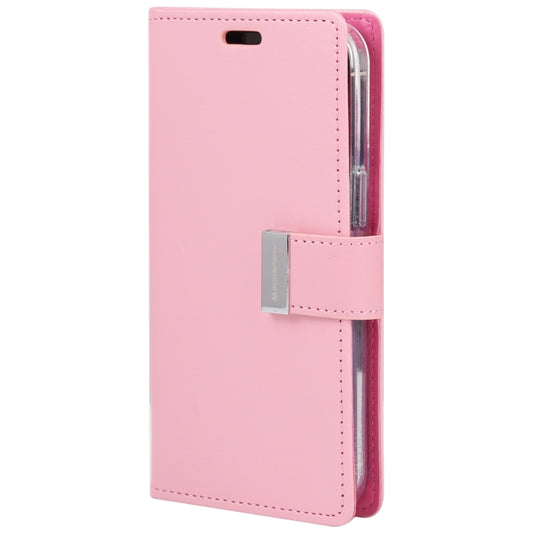 For iPhone 15 Plus GOOSPERY RICH DIARY Crazy Horse Texture Leather Phone Case(Pink) by GOOSPERY