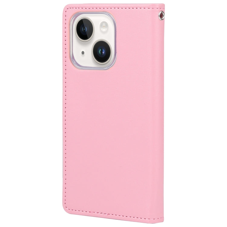 For iPhone 15 Plus GOOSPERY RICH DIARY Crazy Horse Texture Leather Phone Case(Pink) by GOOSPERY