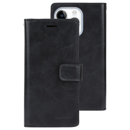 For iPhone 15 Pro Max GOOSPERY MANSOOR DIARY 9 Card Slots Leather Phone Case(Black) by GOOSPERY