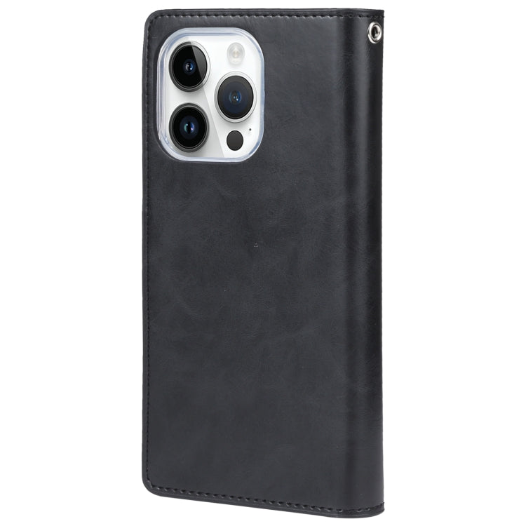 For iPhone 15 Pro Max GOOSPERY MANSOOR DIARY 9 Card Slots Leather Phone Case(Black) by GOOSPERY