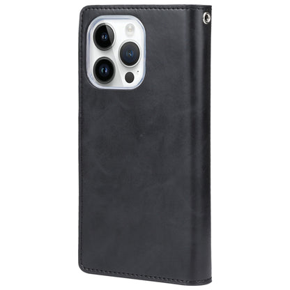 For iPhone 15 Pro Max GOOSPERY MANSOOR DIARY 9 Card Slots Leather Phone Case(Black) by GOOSPERY