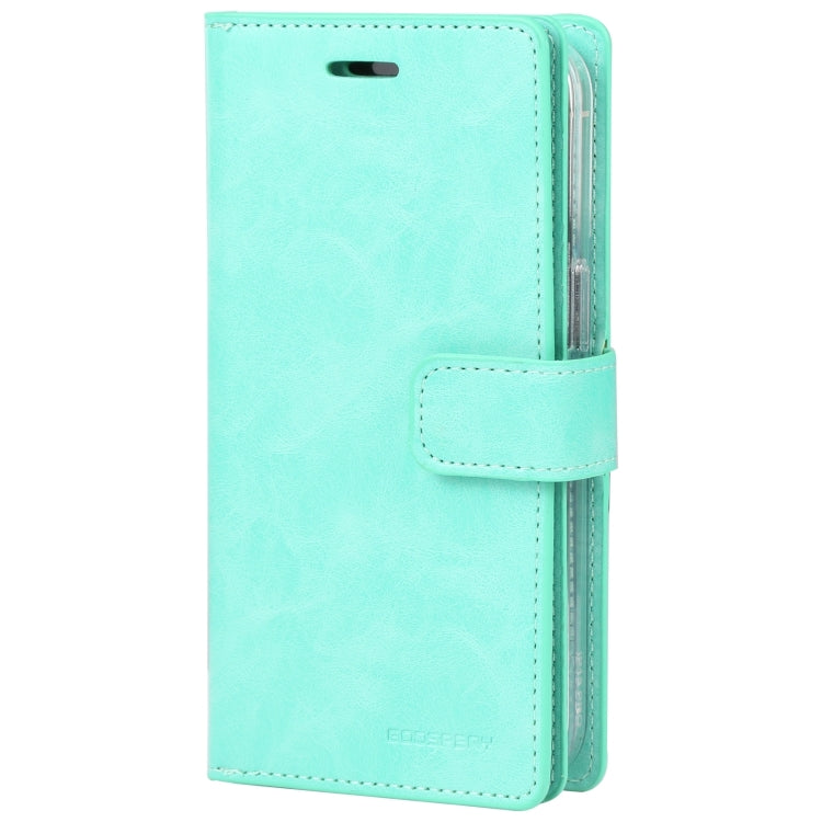 For iPhone 15 GOOSPERY MANSOOR DIARY 9 Card Slots Leather Phone Case(Mint Green) by GOOSPERY