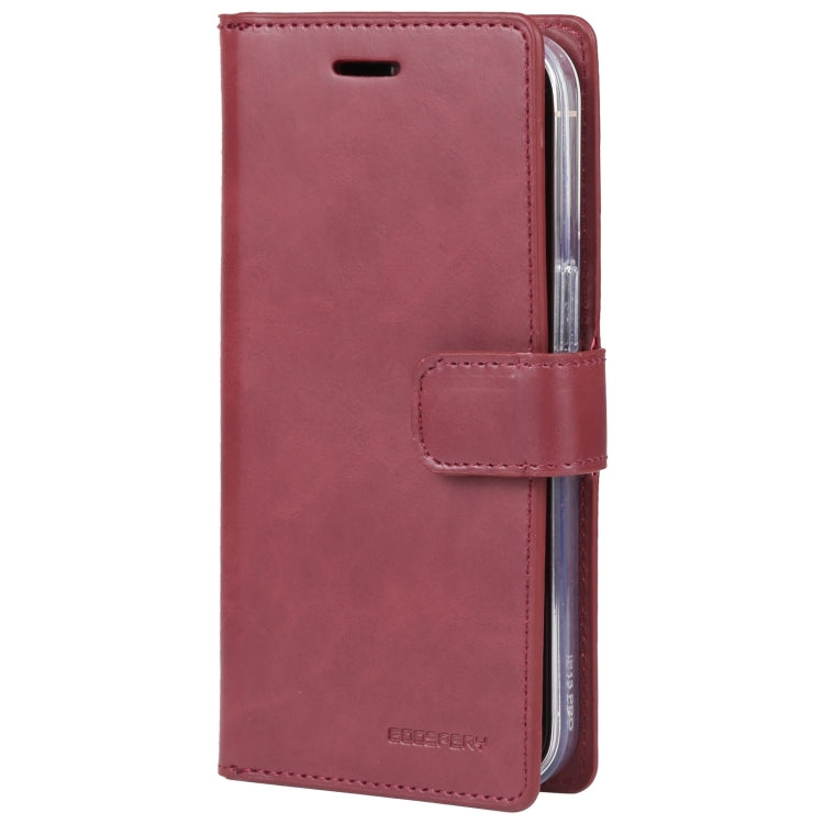 For iPhone 15 Plus GOOSPERY MANSOOR DIARY 9 Card Slots Leather Phone Case(Wine Red) by GOOSPERY