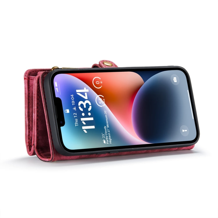 For iPhone 15 Plus CaseMe 008 Detachable Multifunctional Leather Phone Case(Red) by CaseMe