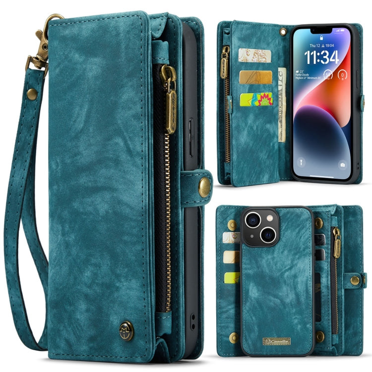For iPhone 15 Plus CaseMe 008 Detachable Multifunctional Leather Phone Case(Blue) by CaseMe