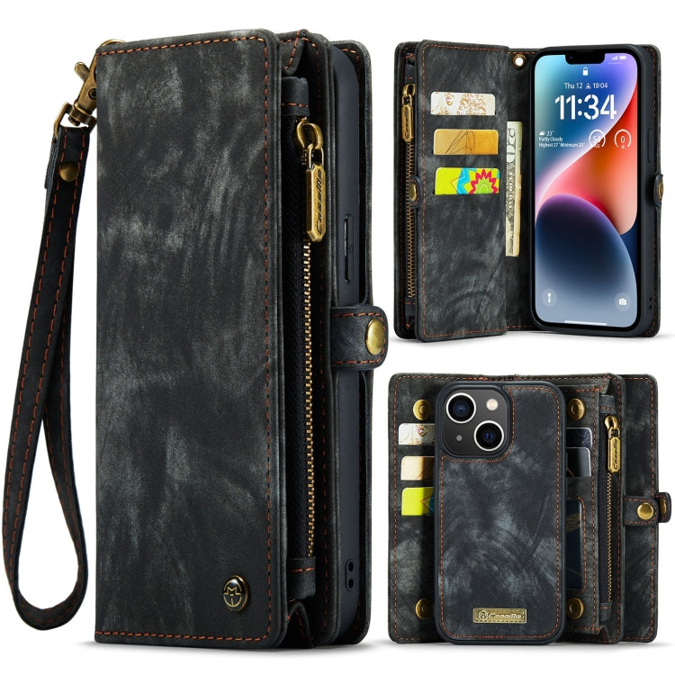 For iPhone 15 Plus CaseMe 008 Detachable Multifunctional Leather Phone Case(Black) by CaseMe