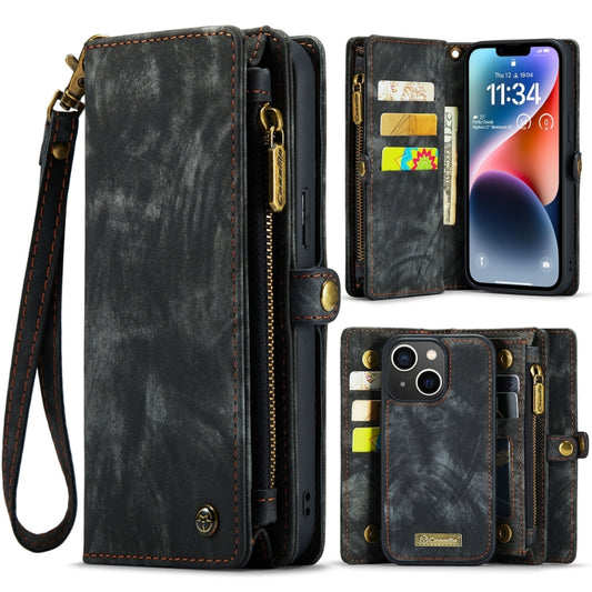 For iPhone 15 CaseMe 008 Detachable Multifunctional Leather Phone Case(Black) by CaseMe