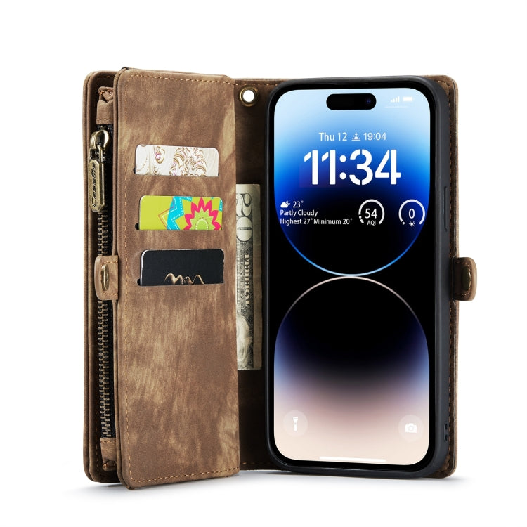 For iPhone 15 Pro Max CaseMe 008 Detachable Multifunctional Leather Phone Case(Brown) by CaseMe